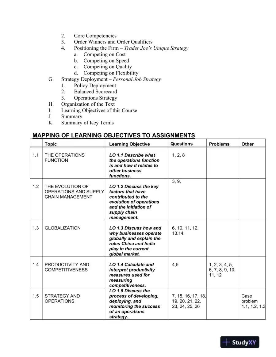 Operations Management: Creating Value Along The Supply Chain, 1st  Canadian Edition Lecture Notes, page 3