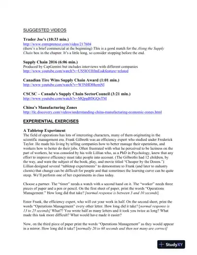 Operations Management: Creating Value Along The Supply Chain, 1st Canadian Edition Lecture Notes - Page 4 preview image