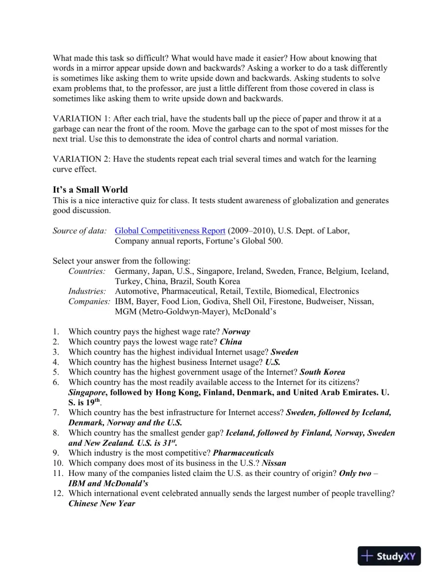 Operations Management: Creating Value Along The Supply Chain, 1st  Canadian Edition Lecture Notes, page 5