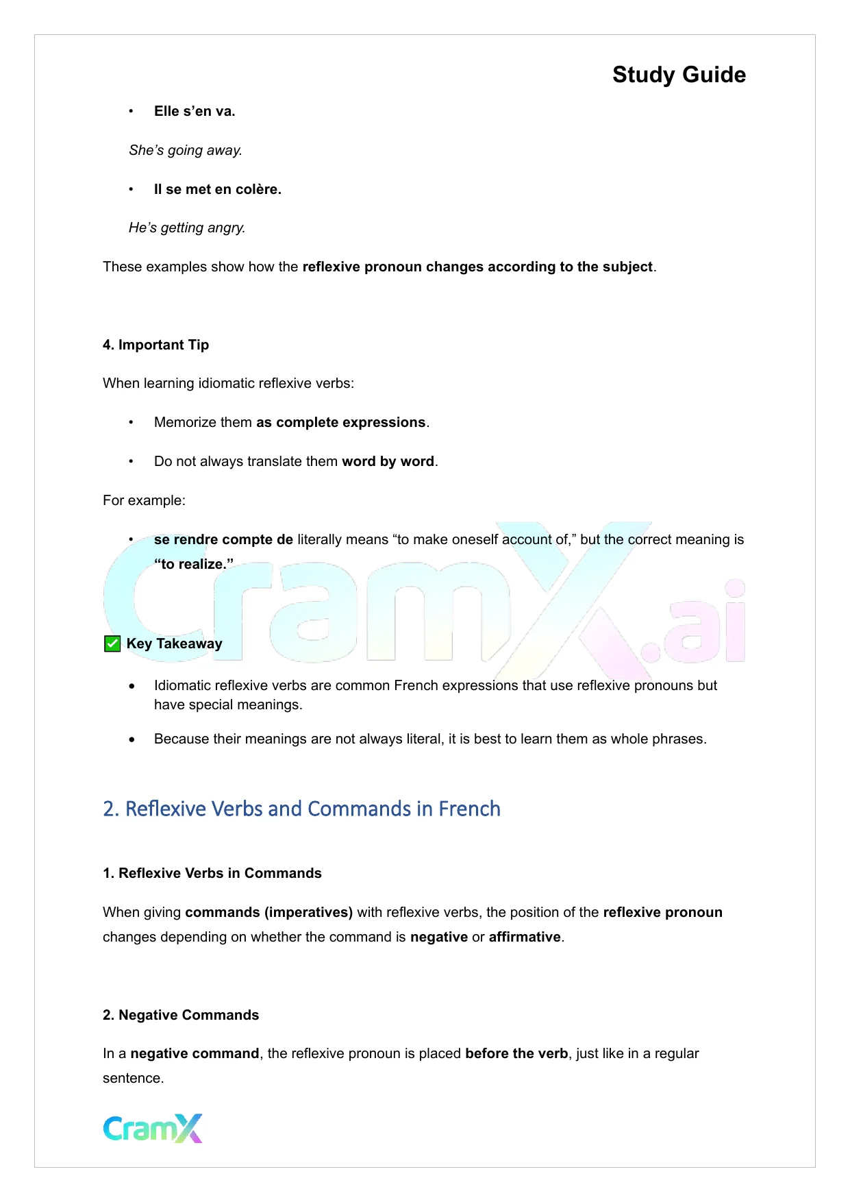 French I - Reflexive Verbs - Page 2 preview image
