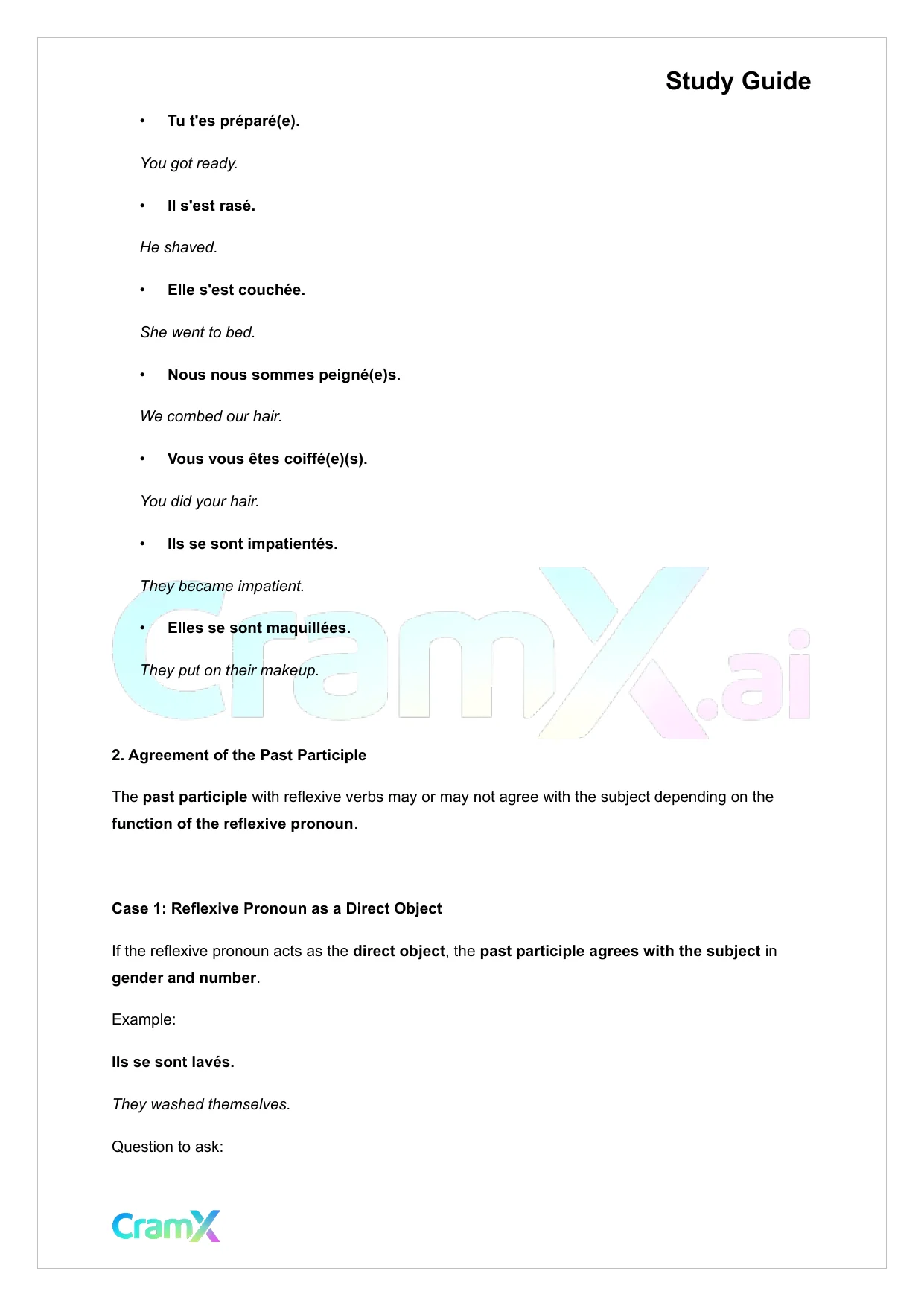 French I - Reflexive Verbs - Page 5 preview image