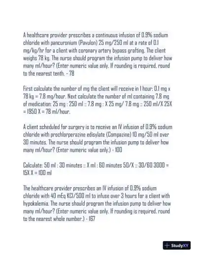 HESI Pharmacology Practice Exam With Answers (102 Solved Questions) - Page 3 preview image