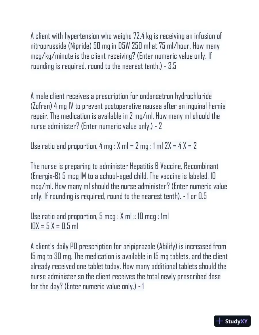HESI Pharmacology Practice Exam With Answers (102 Solved Questions), page 5