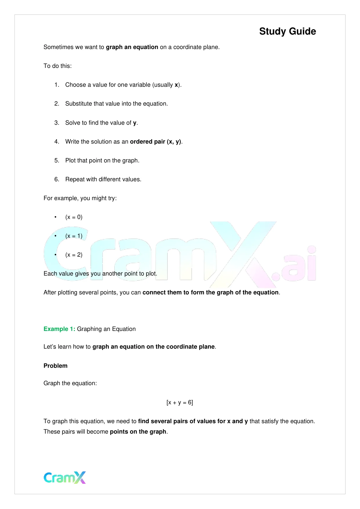 Algebra I – Coordinate Geometry - Page 6 preview image