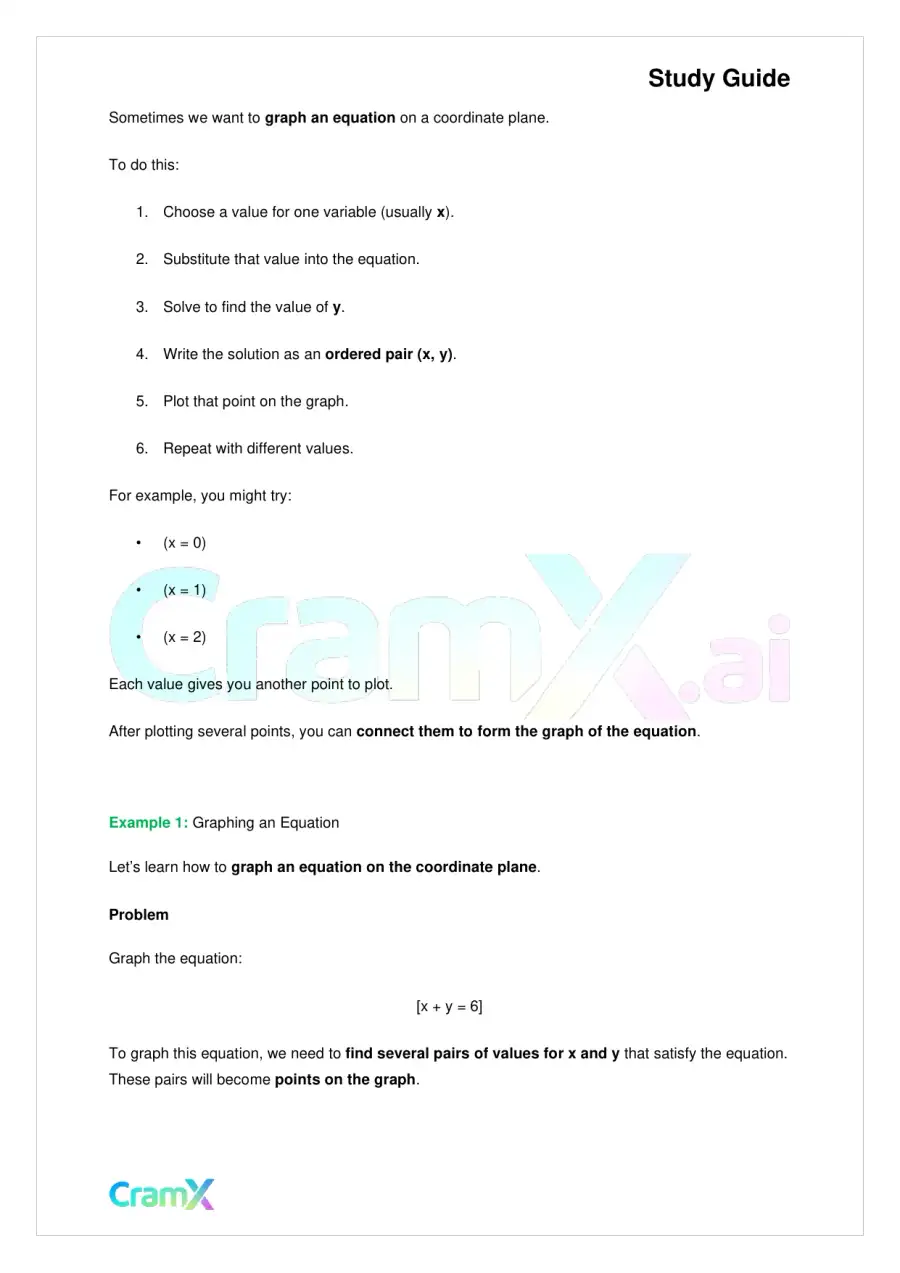 Algebra I – Coordinate Geometry, page 6
