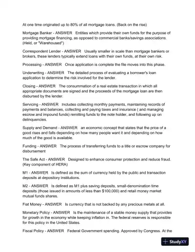 2023 Champions Real Estate Finance Exam with Answers (186 Solved Questions) - Page 3 preview image