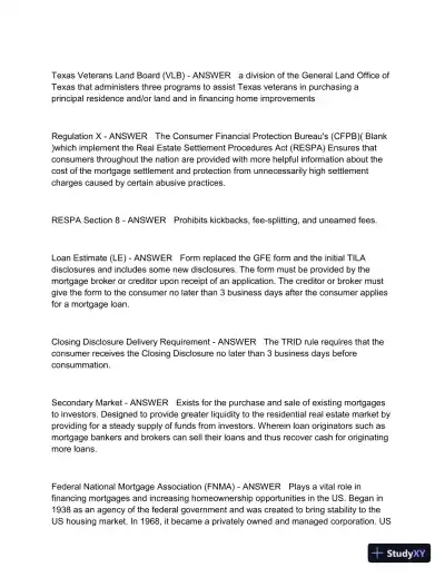 2023 Champions Real Estate Finance Exam with Answers (186 Solved Questions) - Page 7 preview image