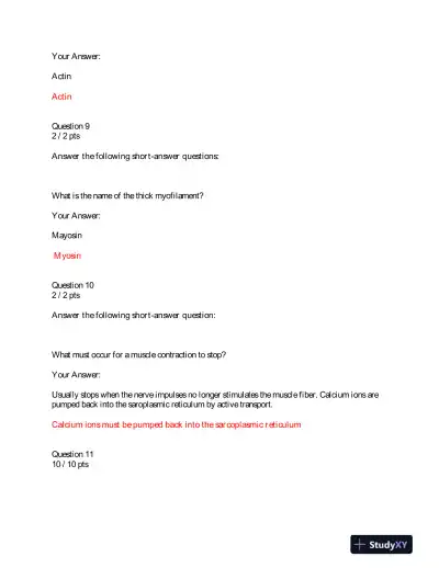 BIOD151 Portage Learning Anatomy and Physiology Module 5 Exam With Answers (26 Solved Questions) - Page 4 preview image