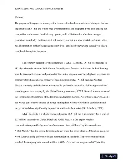 BUS499: Assignment 3: Business-Level and Corporate-Level Strategies - Page 3 preview image