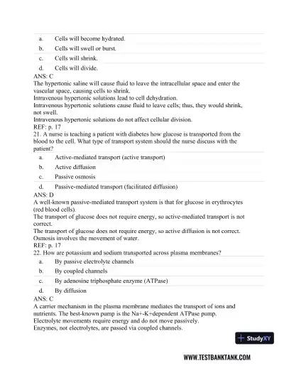 Understanding Pathophysiology 6th Edition Test Bank - Page 10 preview image