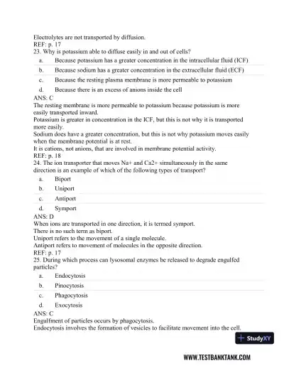 Understanding Pathophysiology 6th Edition Test Bank - Page 11 preview image
