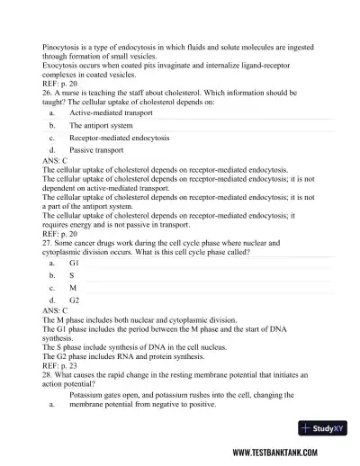 Understanding Pathophysiology 6th Edition Test Bank - Page 12 preview image