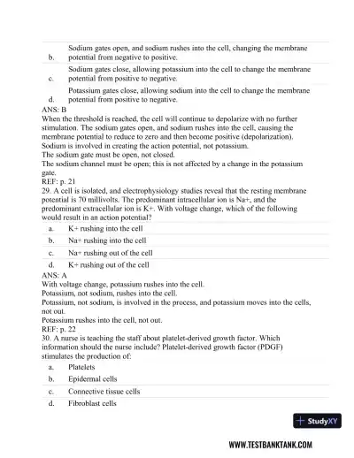 Understanding Pathophysiology 6th Edition Test Bank - Page 13 preview image