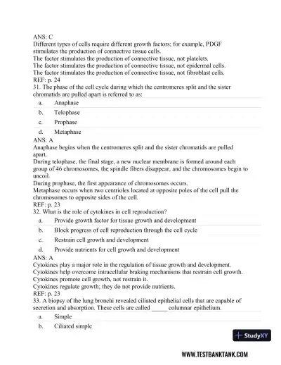 Understanding Pathophysiology 6th Edition Test Bank - Page 14 preview image