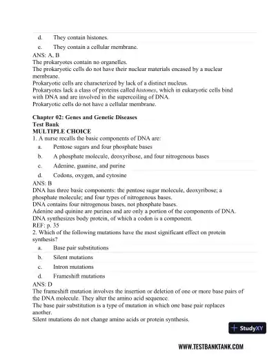 Understanding Pathophysiology 6th Edition Test Bank - Page 17 preview image