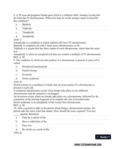 Understanding Pathophysiology 6th Edition Test Bank - Page 20 preview image