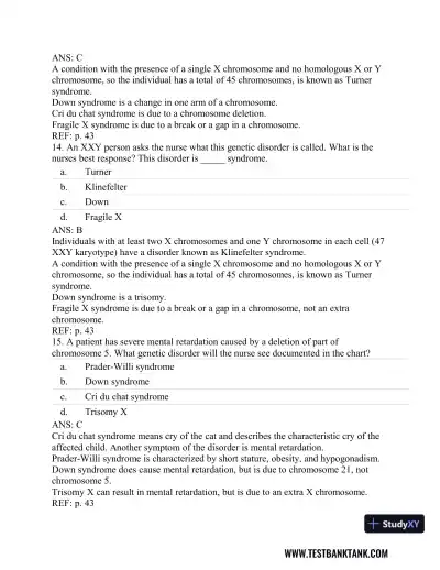 Understanding Pathophysiology 6th Edition Test Bank - Page 22 preview image