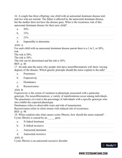 Understanding Pathophysiology 6th Edition Test Bank - Page 23 preview image