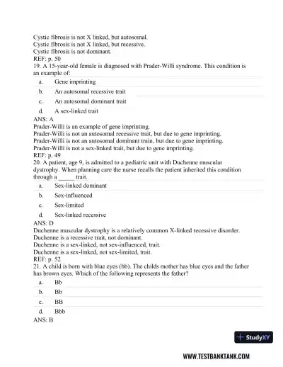 Understanding Pathophysiology 6th Edition Test Bank - Page 24 preview image