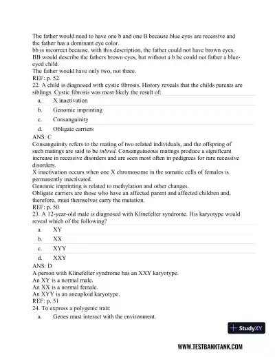 Understanding Pathophysiology 6th Edition Test Bank - Page 25 preview image