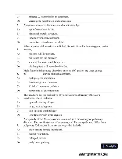 Understanding Pathophysiology 6th Edition Test Bank - Page 31 preview image