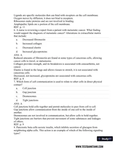 Understanding Pathophysiology 6th Edition Test Bank - Page 4 preview image