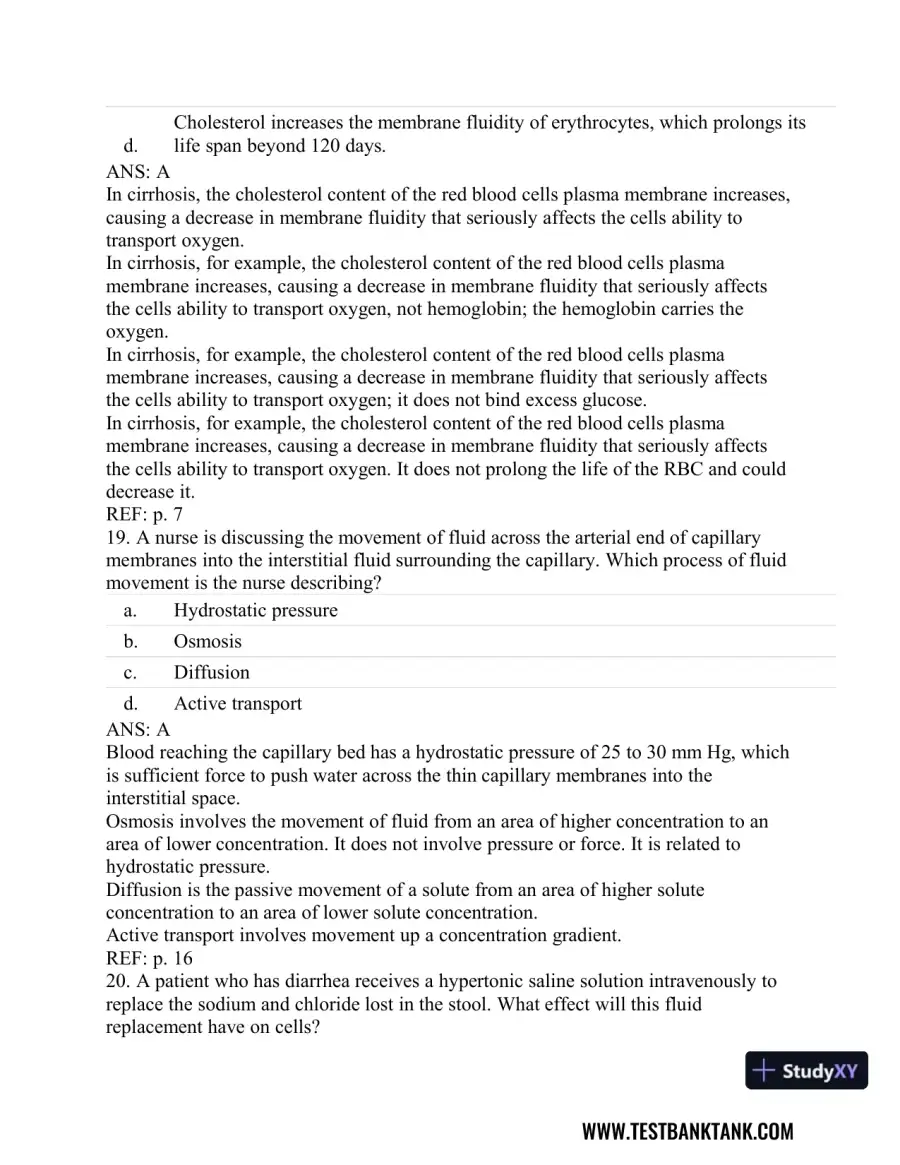Understanding Pathophysiology 6th Edition Test Bank, page 9