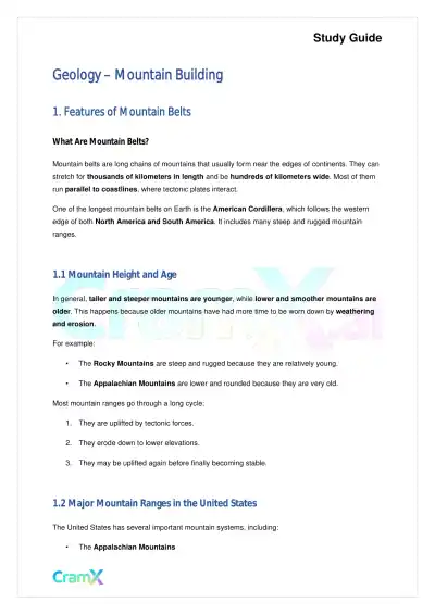 Geology - Mountain Building - Page 1 preview image