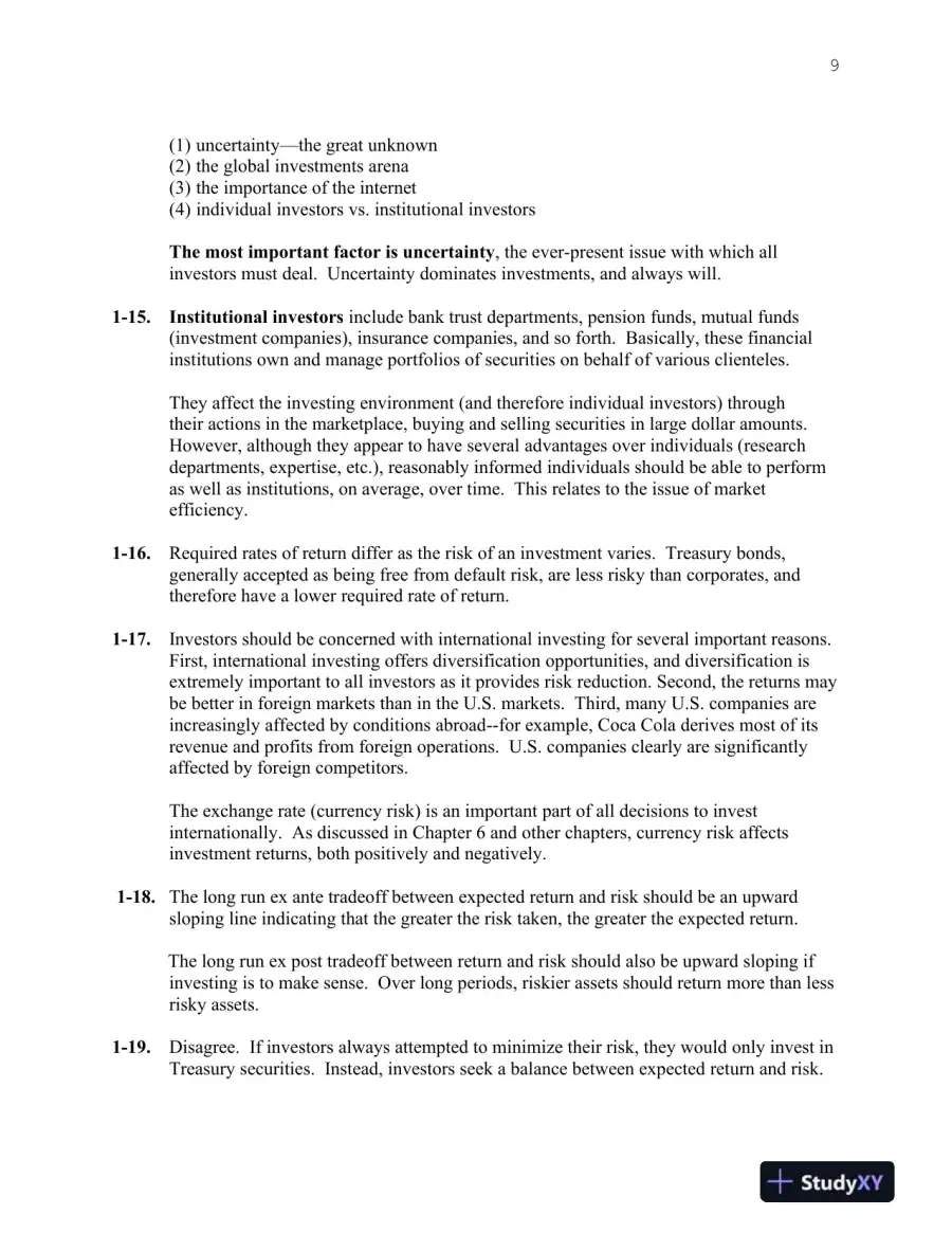 Investments, Binder Ready Version: Analysis and Management, 13th Edition Solution Manual, page 10