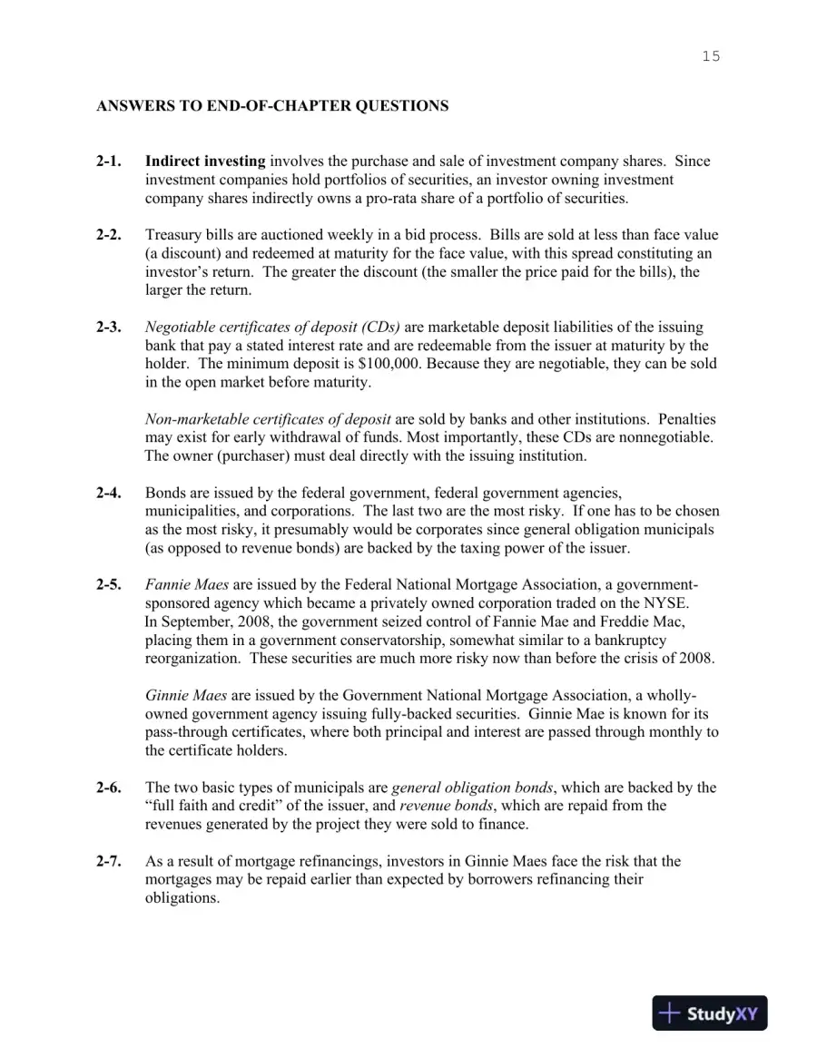 Investments, Binder Ready Version: Analysis and Management, 13th Edition Solution Manual, page 16