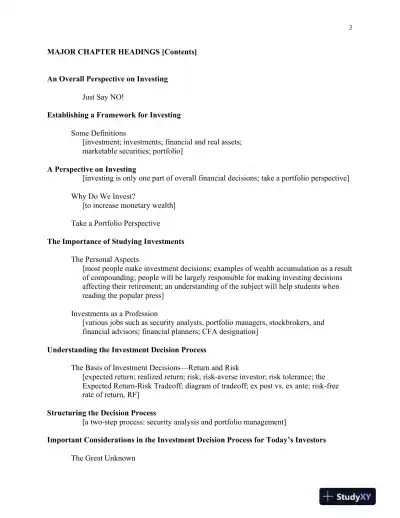 Investments, Binder Ready Version: Analysis and Management, 13th Edition Solution Manual - Page 4 preview image
