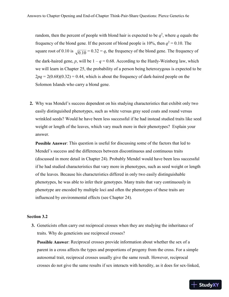 Genetics: A Conceptual Approach, 6th Edition Solution Manual, page 11