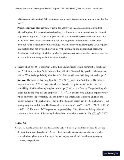 Genetics: A Conceptual Approach, 6th Edition Solution Manual - Page 13 preview image