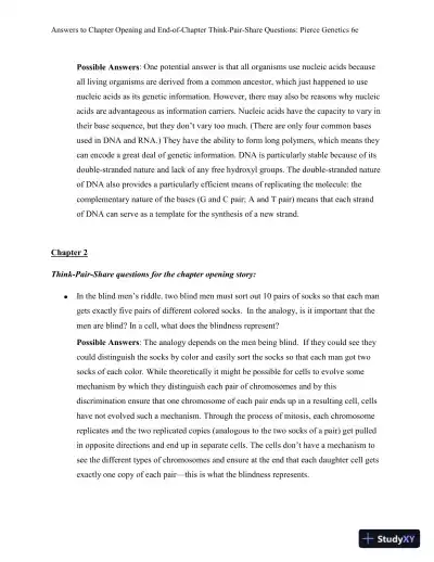 Genetics: A Conceptual Approach, 6th Edition Solution Manual - Page 5 preview image