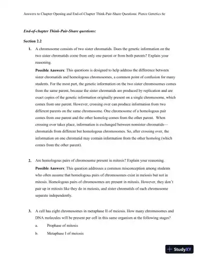 Genetics: A Conceptual Approach, 6th Edition Solution Manual - Page 6 preview image