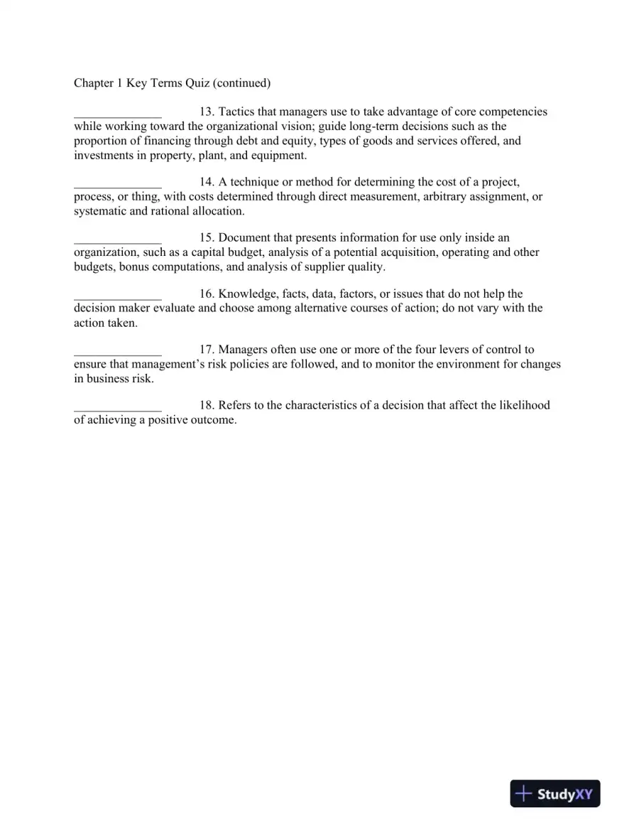 Cost Management: Measuring, Monitoring, And Motivating Performance, 2nd Edition Lecture Notes, page 12