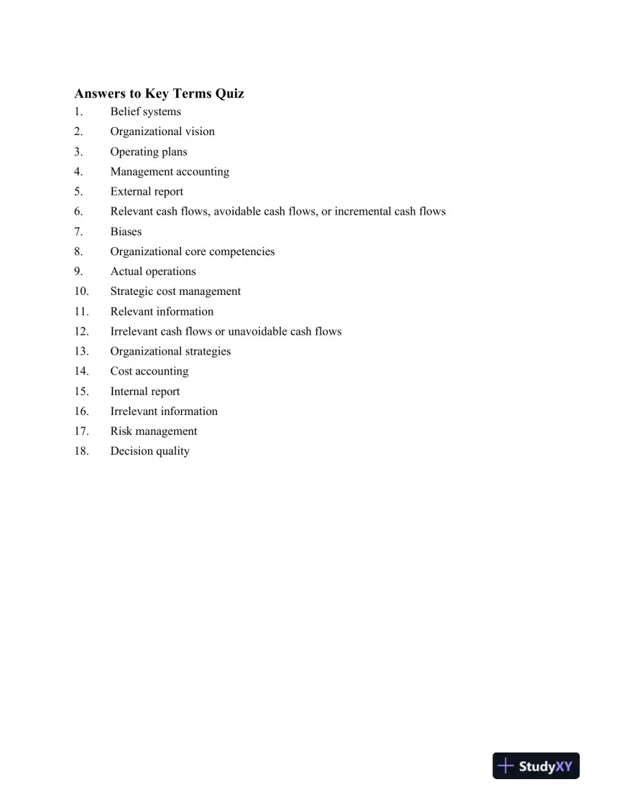 Cost Management: Measuring, Monitoring, And Motivating Performance, 2nd Edition Lecture Notes, page 13