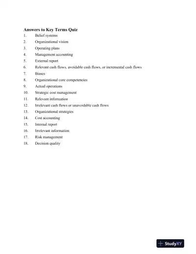 Cost Management: Measuring, Monitoring, And Motivating Performance, 2nd Edition Lecture Notes - Page 13 preview image