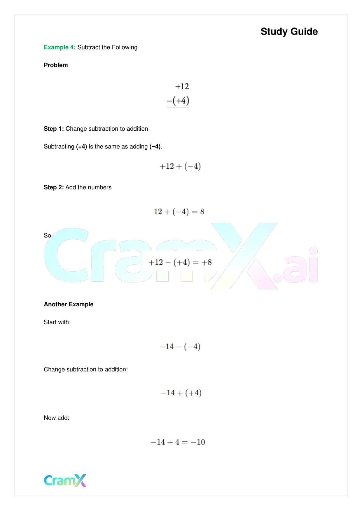 Algebra I – Signed Numbers Fractions and Percents - Page 10 preview image