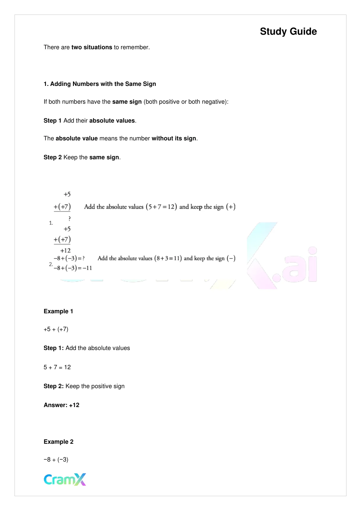 Algebra I – Signed Numbers Fractions and Percents - Page 3 preview image