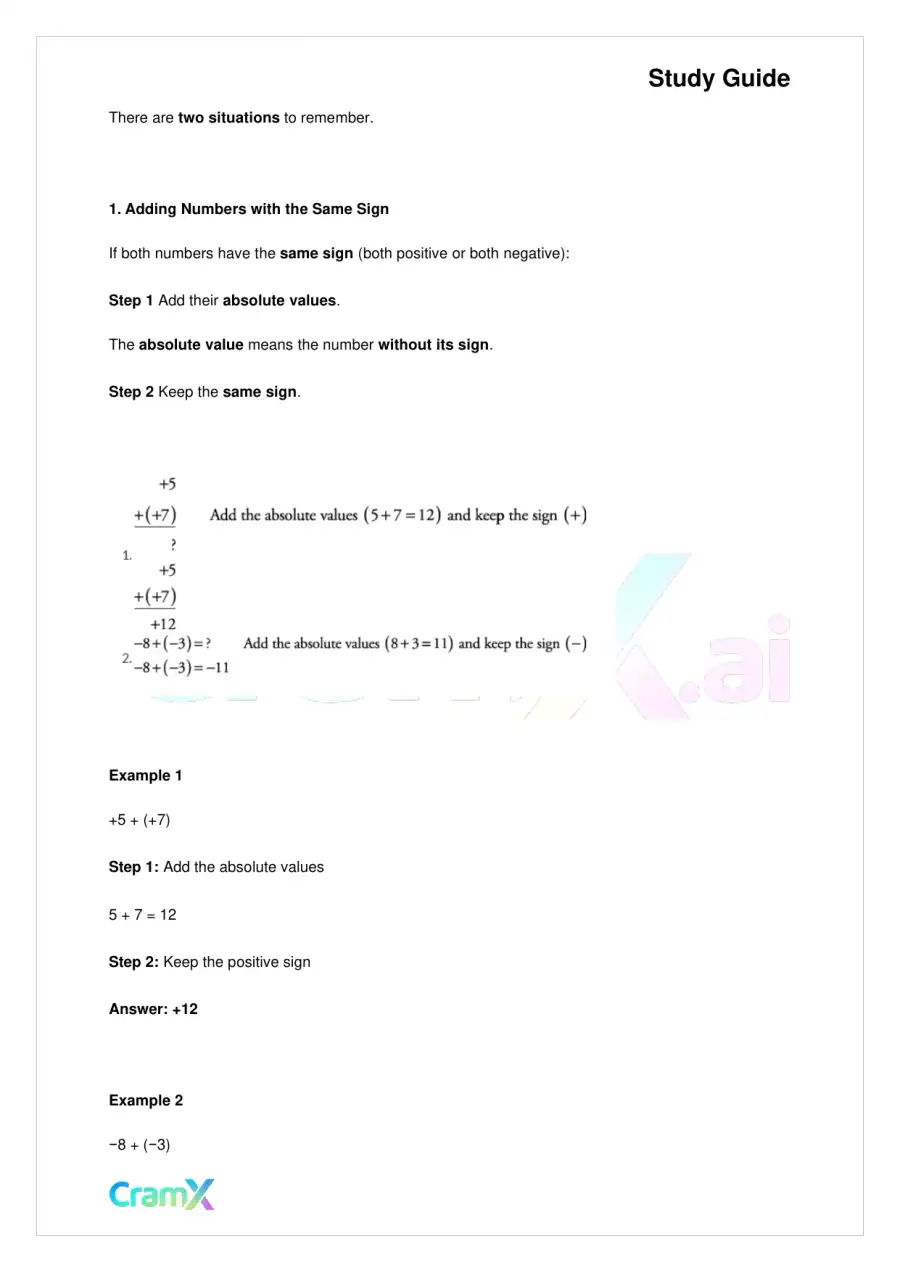 Algebra I – Signed Numbers Fractions and Percents, page 3