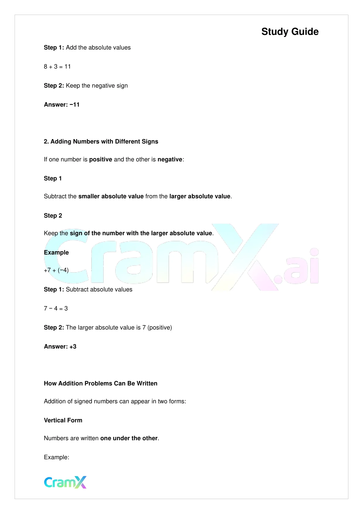Algebra I – Signed Numbers Fractions and Percents - Page 4 preview image