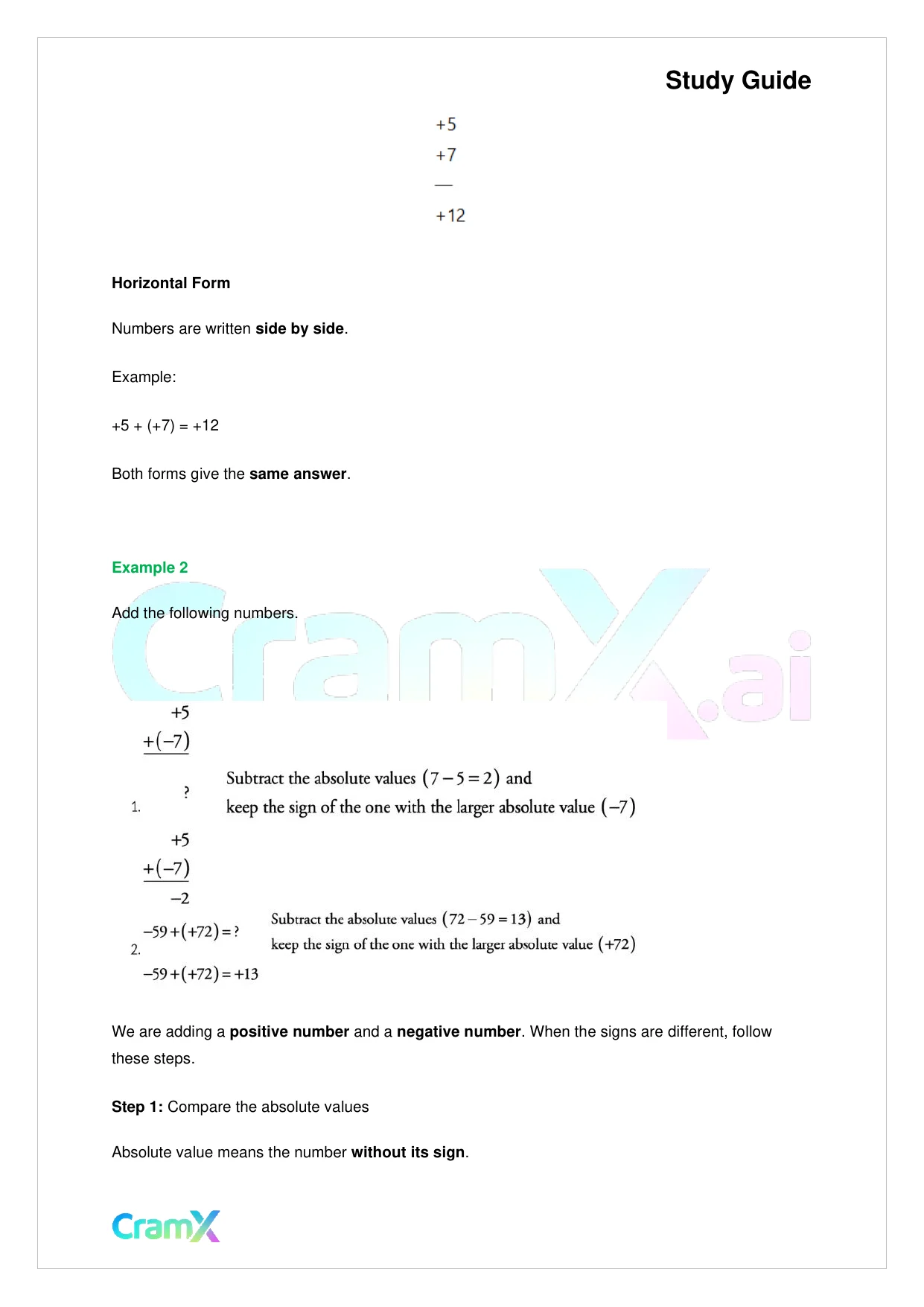 Algebra I – Signed Numbers Fractions and Percents - Page 5 preview image