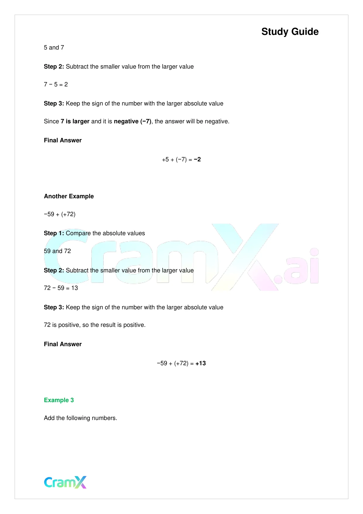 Algebra I – Signed Numbers Fractions and Percents - Page 6 preview image