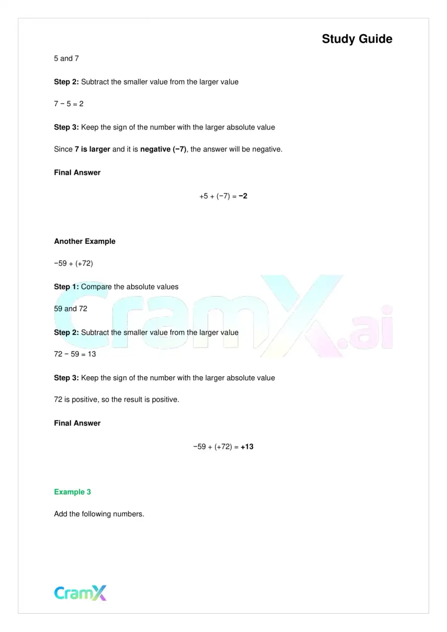 Algebra I – Signed Numbers Fractions and Percents, page 6