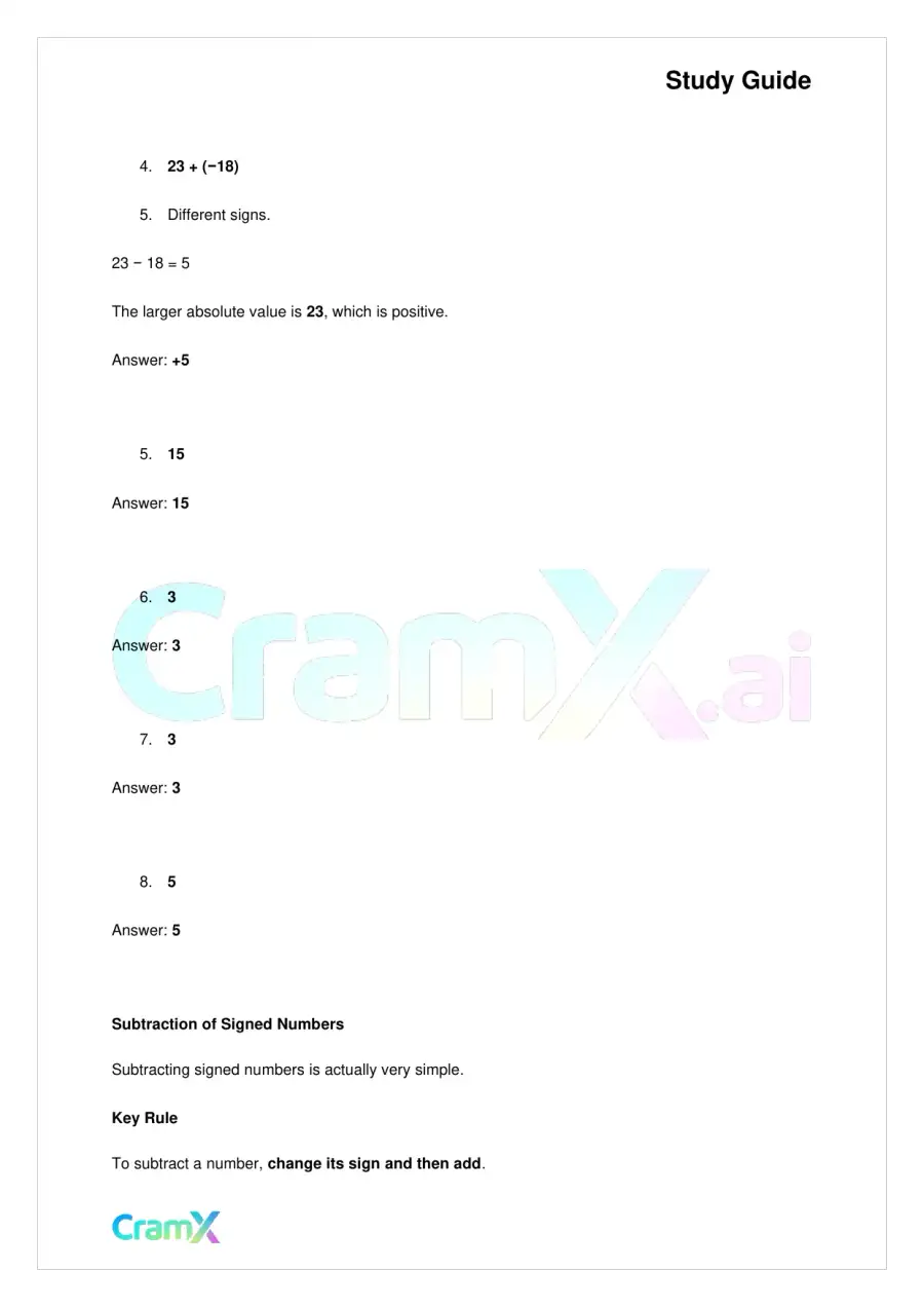 Algebra I – Signed Numbers Fractions and Percents, page 8