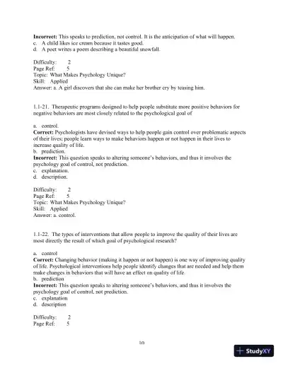 Test Bank For Psychology And Life, 20th Edition - Page 11 preview image