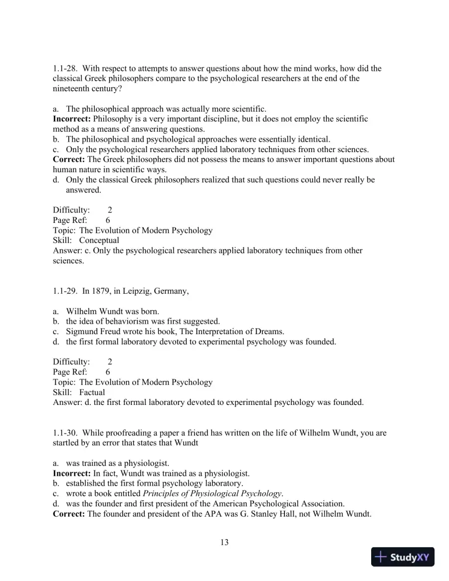 Test Bank For Psychology And Life, 20th Edition, page 14