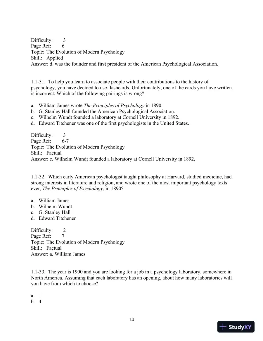 Test Bank For Psychology And Life, 20th Edition, page 15