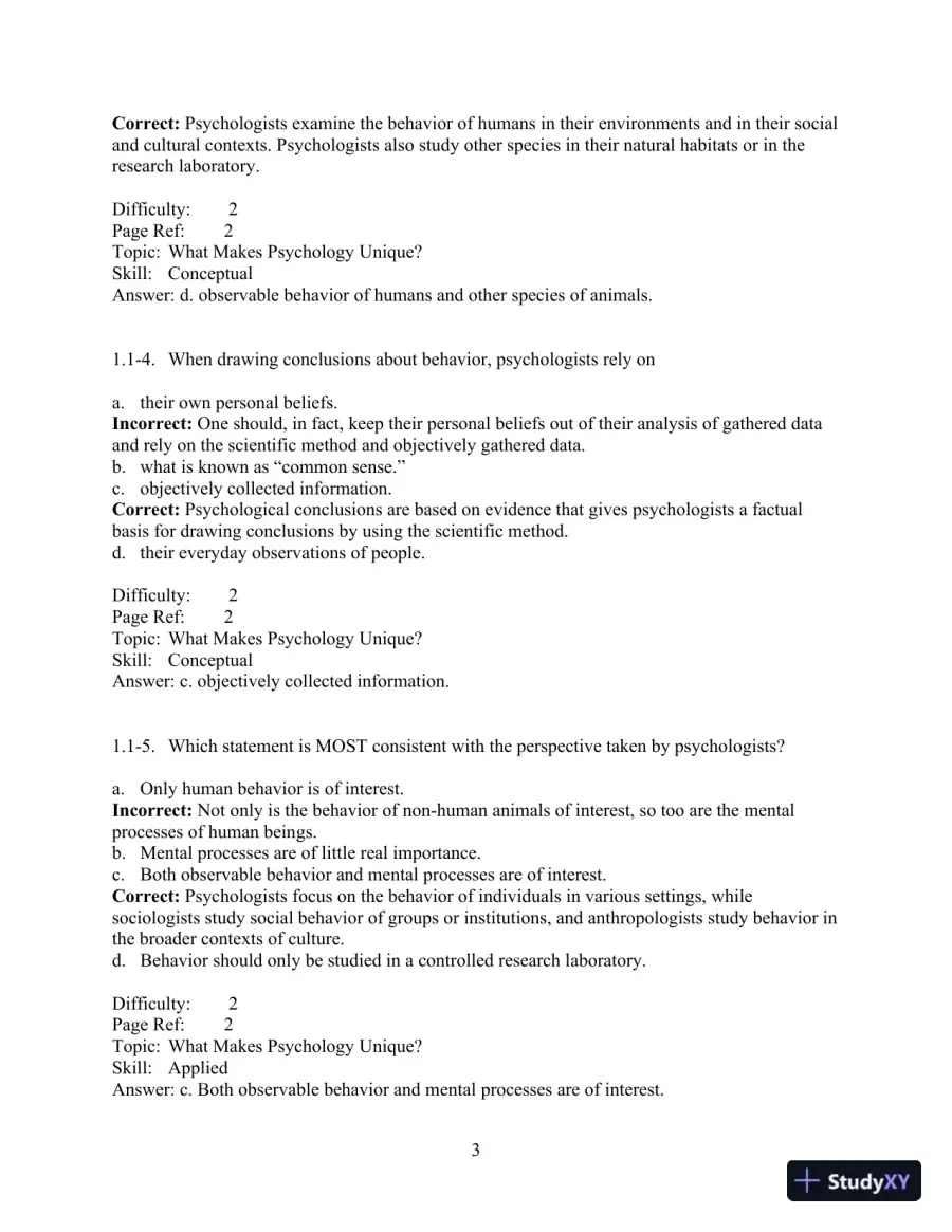 Test Bank For Psychology And Life, 20th Edition, page 4